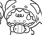 Coloriage Cinnamoroll dans le fond marin