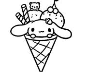Coloriage Cinnamoroll dans un cornet de glace