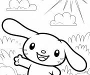 Coloriage Cinnamoroll debout sous le soleil