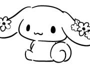 Coloriage Cinnamoroll d&eacute;cor&eacute; avec des fleurs