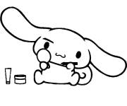 Coloriage et dessins gratuit Cinnamoroll dr&ocirc;le se maquille à imprimer