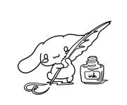 Coloriage Cinnamoroll &eacute;crit une lettre