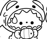 Coloriage Cinnamoroll en costume de requin