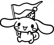 Coloriage Cinnamoroll en f&ecirc;te