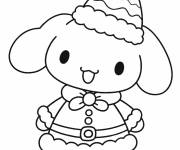 Coloriage Cinnamoroll en tenu de p&egrave;re noel