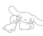 Coloriage Cinnamoroll et l'agneau