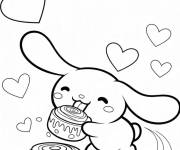 Coloriage Cinnamoroll et l'amour du g&acirc;teau