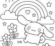 Coloriage Cinnamoroll et la chasse aux carottes
