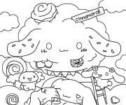 Coloriage Cinnamoroll et la foret des bonbons
