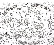 Coloriage Cinnamoroll et les personnages Sanrio