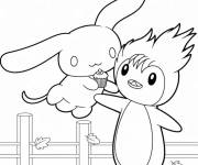 Coloriage Cinnamoroll et son ami dans la ferme