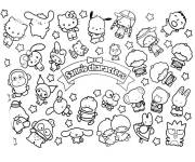 Coloriage Cinnamoroll et tous ses amis