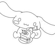 Coloriage et dessins gratuit Cinnamoroll et un g&acirc;teau au fraise à imprimer