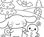Coloriage Cinnamoroll et Winter Wonderland