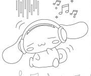 Coloriage Cinnamoroll fan de musique