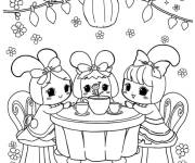 Coloriage Cinnamoroll f&ecirc;te le gouter