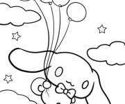Coloriage Cinnamoroll flottant dans le ciel