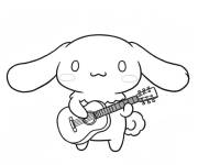 Coloriage Cinnamoroll jouant au guitare