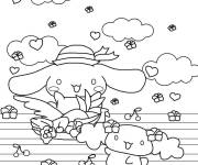 Coloriage Cinnamoroll jouant dans le pr&eacute;s