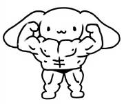 Coloriage Cinnamoroll muscl&eacute;