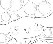 Coloriage Cinnamoroll parmi des bulles