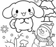 Coloriage Cinnamoroll pendant l'hiver