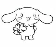 Coloriage Cinnamoroll portant un sac &agrave; dos