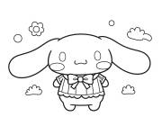 Coloriage Cinnamoroll portant un tenu chic