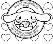 Coloriage Cinnamoroll pour saint valentin