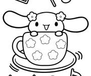 Coloriage Cinnamoroll qui aime la musique