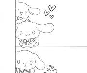 Coloriage Cinnamoroll re&ccedil;oit un cadeau adorable