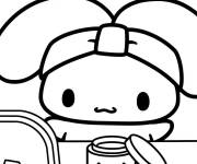 Coloriage Cinnamoroll se maquille