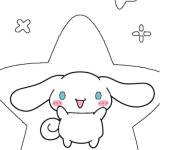 Coloriage Cinnamoroll souriant dans une &eacute;toile