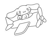 Coloriage et dessins gratuit Cinnamoroll sur l'avion à imprimer