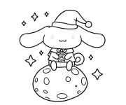 Coloriage Cinnamoroll sur la lune