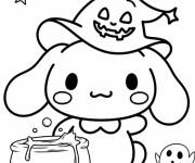 Coloriage Cinnamoroll sur le theme d'Halloween