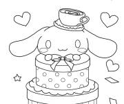 Coloriage Cinnamoroll sur un cadeau d&eacute;cor&eacute;