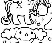 Coloriage Cinnamoroll sur une licorne