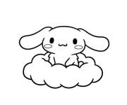Coloriage Cinnamoroll sur une petite nuage
