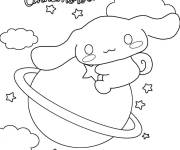 Coloriage Cinnamoroll sur une plan&egrave;te adorable