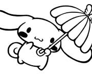 Coloriage Cinnamoroll tenant son parapluie