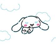 Coloriage Cinnamoroll vole de joie