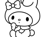 Coloriage Colorie Ma m&eacute;lodie avec un n&oelig;ud rose