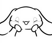 Coloriage Coloriez le visage joyeux de Cinnamoroll