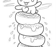 Coloriage D&eacute;lice Cinnamoroll sur un tour de sucreries