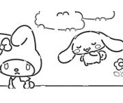 Coloriage Deux personnages de Cinnamoroll