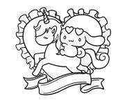 Coloriage Illustration Cinnamoroll dans un coeur sur son licorne