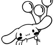Coloriage Illustration de Cinnamoroll avec des ballons