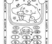 Coloriage Image Cinnamoroll sur une t&eacute;l&eacute;phone