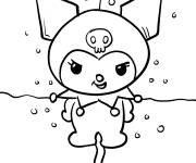 Coloriage Kuromi en col&egrave;re